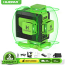 Nível a Laser Huepar 4D 16 Linhas Feixe Verde Linha Cruzada 4x 360 ° Linhas a Laser com Controle Remoto Bateria de Íon de Lítio para Pisos de Azulejos