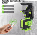 Nível a Laser Huepar 4D 16 Linhas Feixe Verde Linha Cruzada 4x 360 ° Linhas a Laser com Controle Remoto Bateria de Íon de Lítio para Pisos de Azulejos